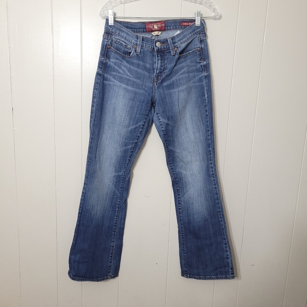 LUCKY BRAND Sofia Boot Ankle Mid Rise Blue Denim Jeans Women's Size 6/28